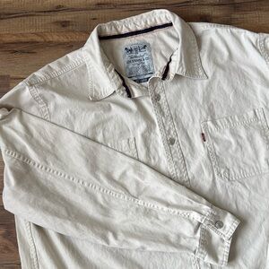 Levi Strauss & Co Two Horse Brand Western Men's L/S Shirt‎ Size XXL Cream